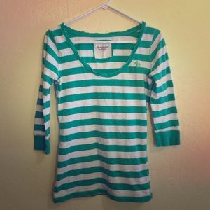 Abercrombie & Fitch striped scooped neck henley